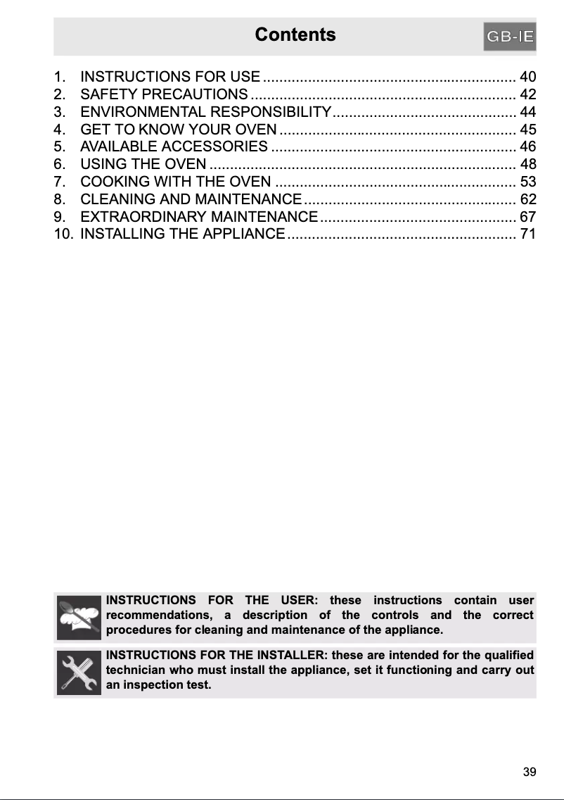 First page image of the manual for SC750RWX8