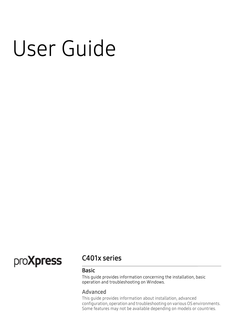 Page 1 of the manual User Manual Samsung ProXpress SL-C4012ND