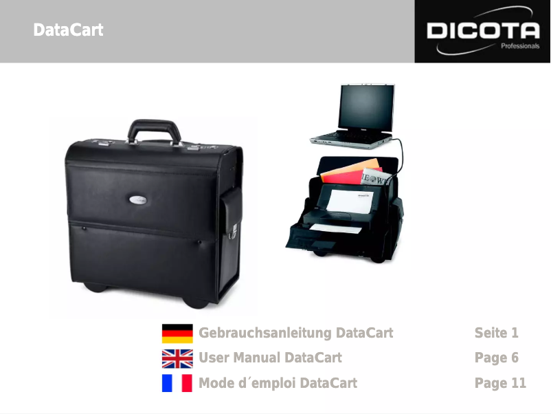 Page 1 de la notice Manuel utilisateur Dicota DataCart