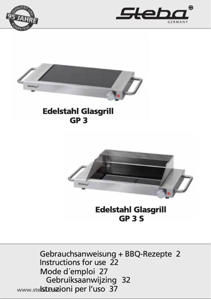 Page 1 of the manual User Manual Steba GP 3 S