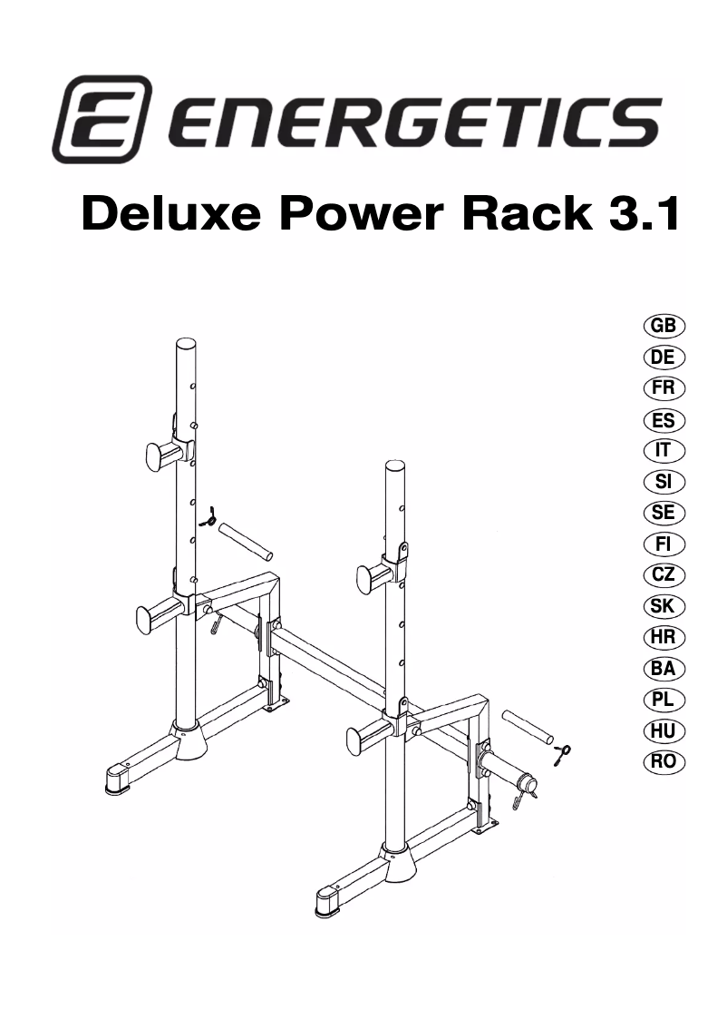 Page 1 of the manual User Manual Energetics Deluxe Power Rack 3.1
