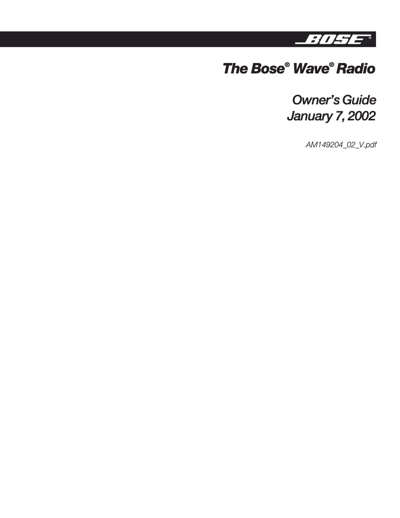 First page image of the manual for Wave I