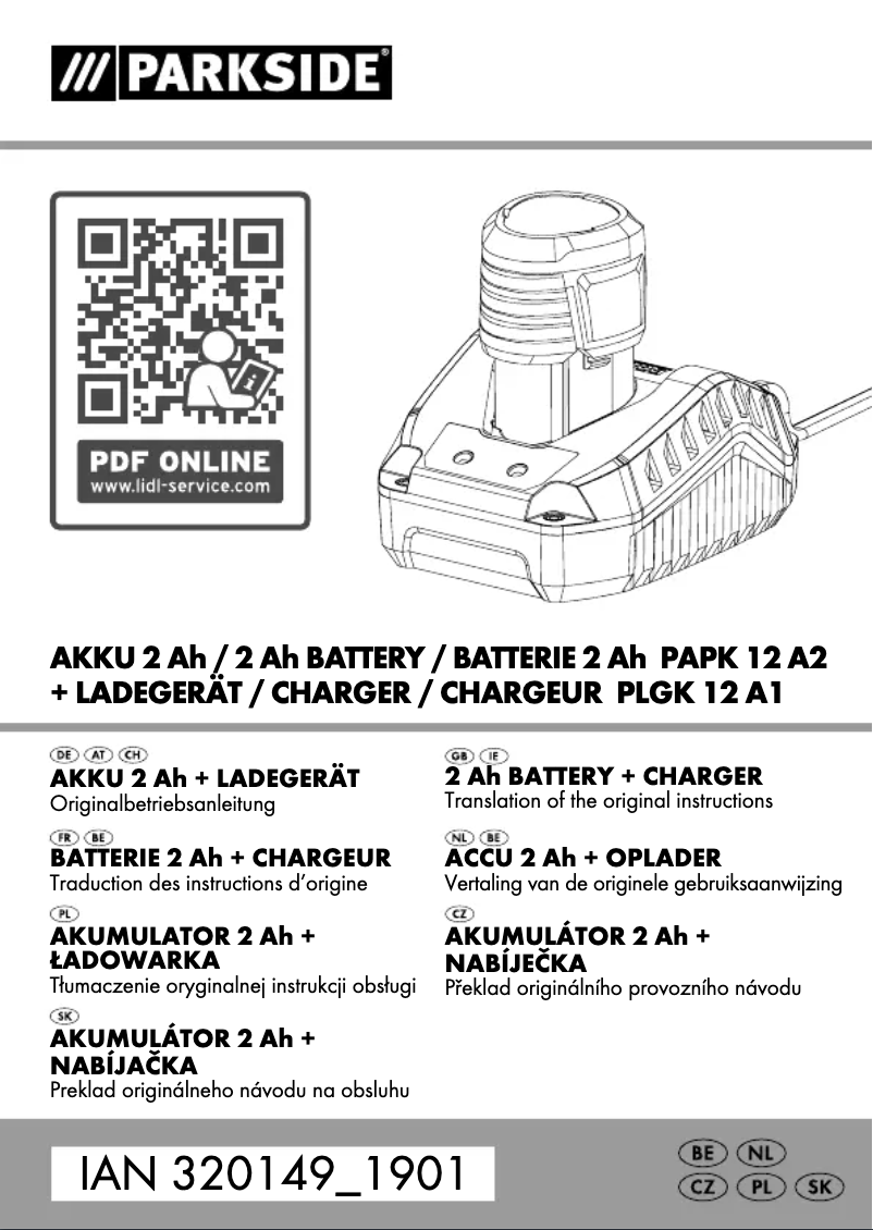 Page 1 of the manual User Manual Parkside PLGK 12 A1
