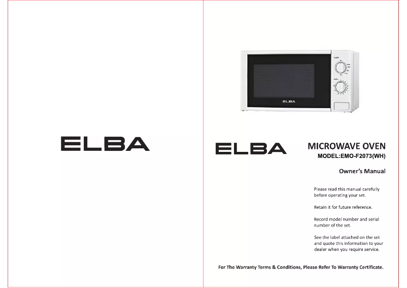 Page 1 of the manual User Manual Elba EMO-F2073(WH)