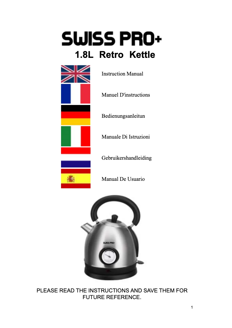 Page 1 of the manual User Manual Swiss Pro+ SP-WK2200BC