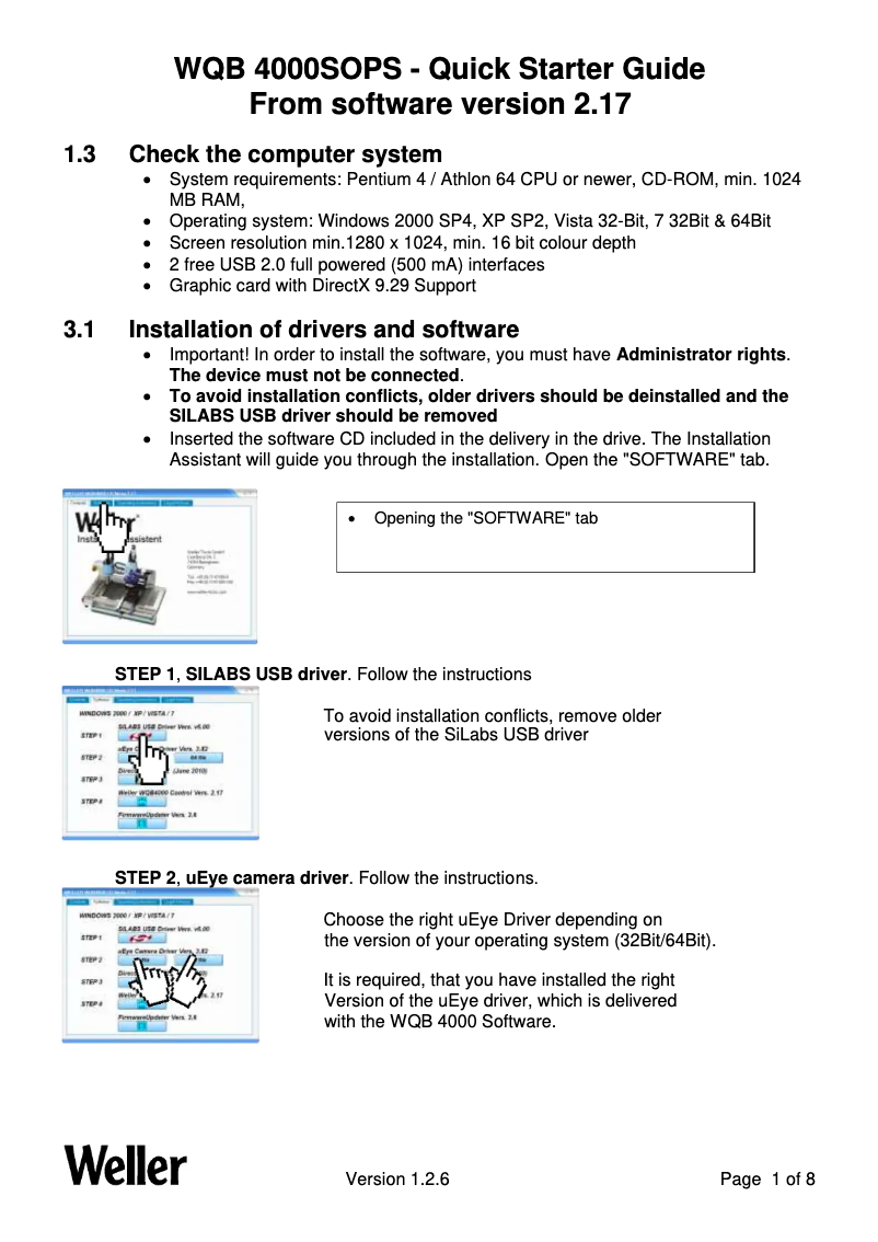 First page image of the manual for WQB 4000SOPS