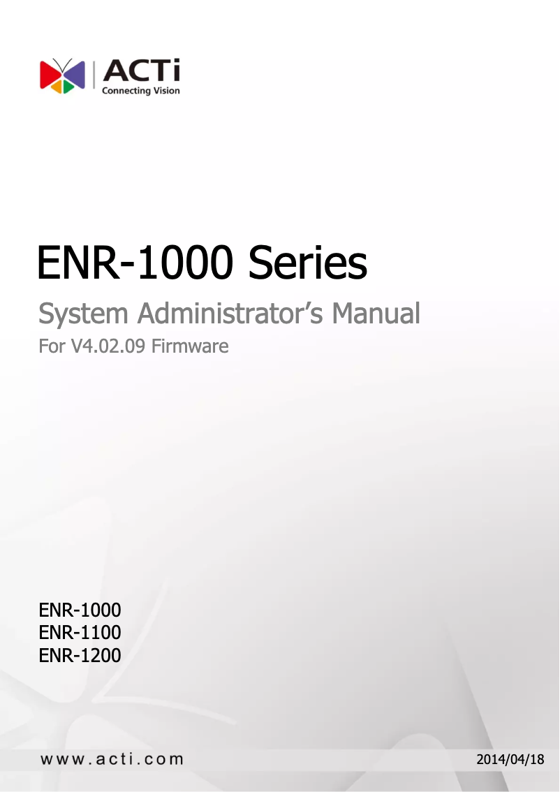 First page image of the manual for ENR-1200