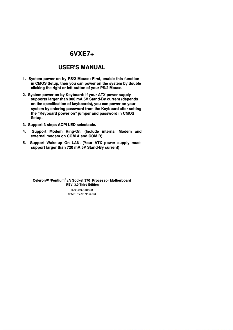 First page image of the manual for GA-6VXE7+