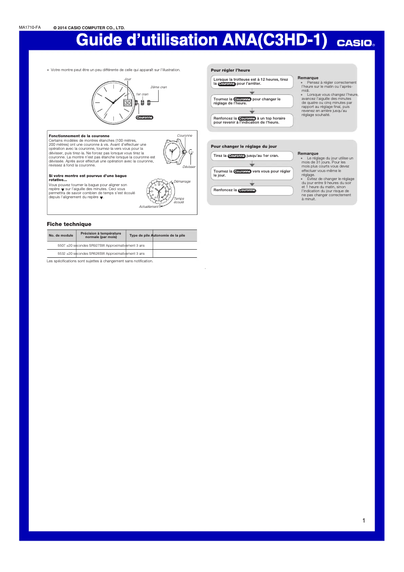 Page 1 of the manual User Manual Casio EFV-100D-1AVUEF