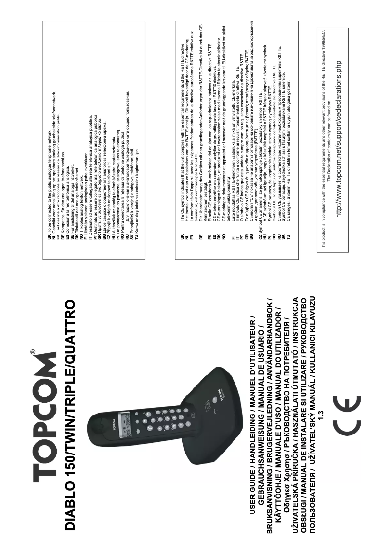 Page 1 of the manual User Manual Topcom Diablo 152