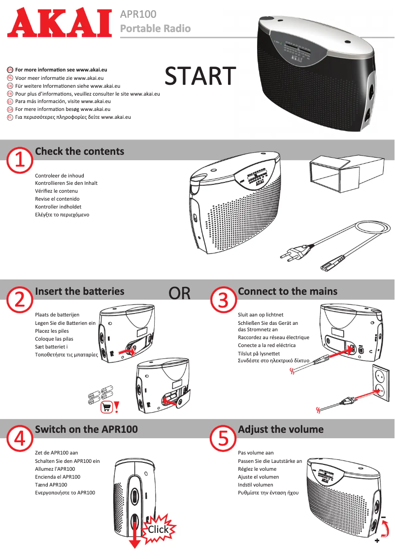 First page image of the manual for APR100WE