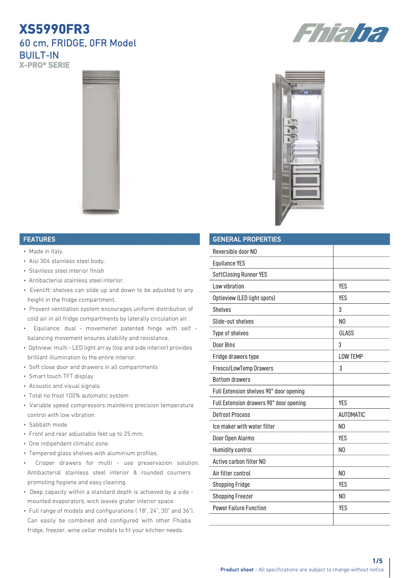 First page image of the manual for XS5990FR3A