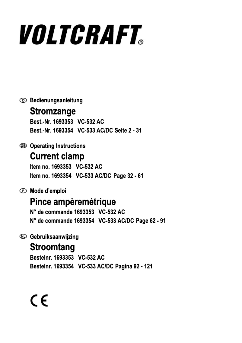 Page 1 of the manual User Manual Voltcraft VC-532
