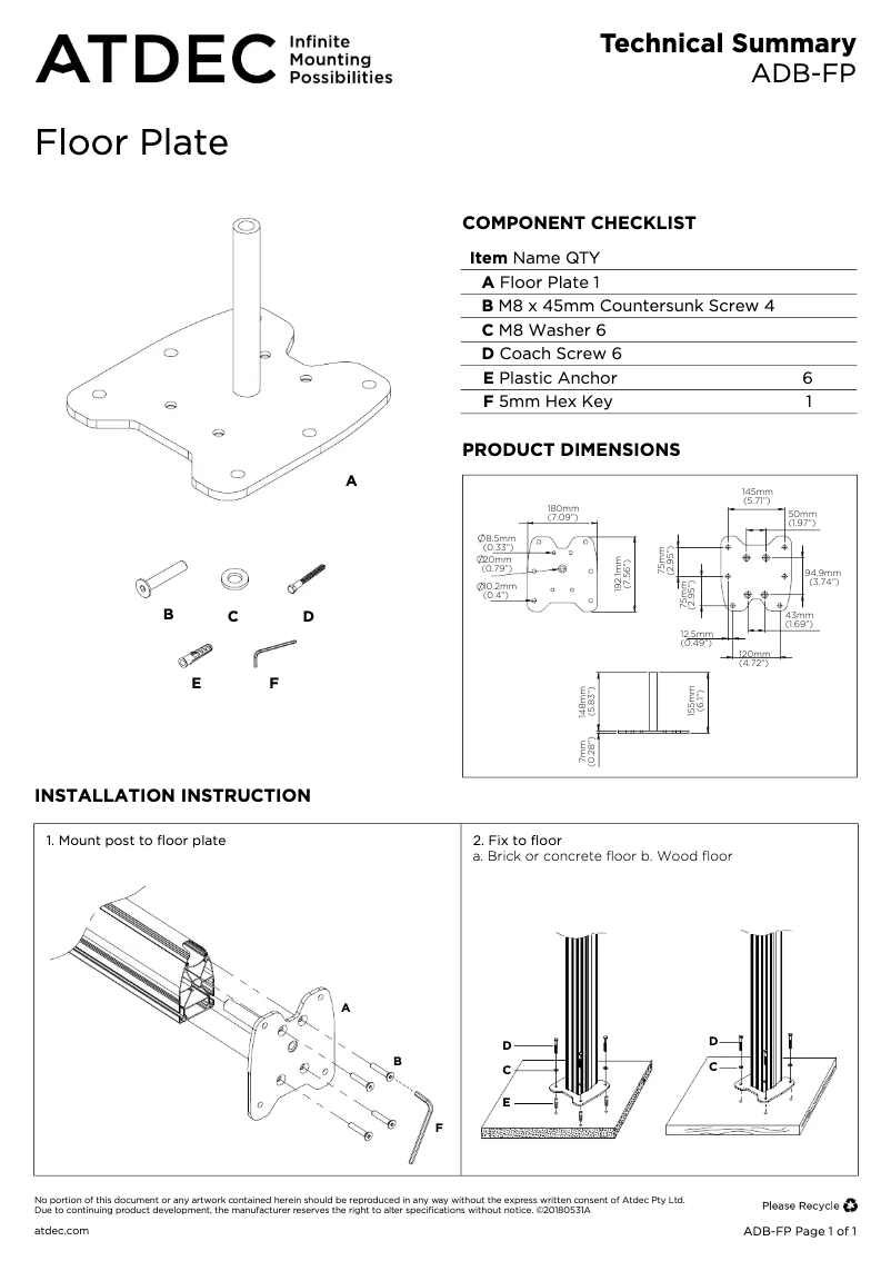 Image de la première page du manuel de l'appareil ADB-FP