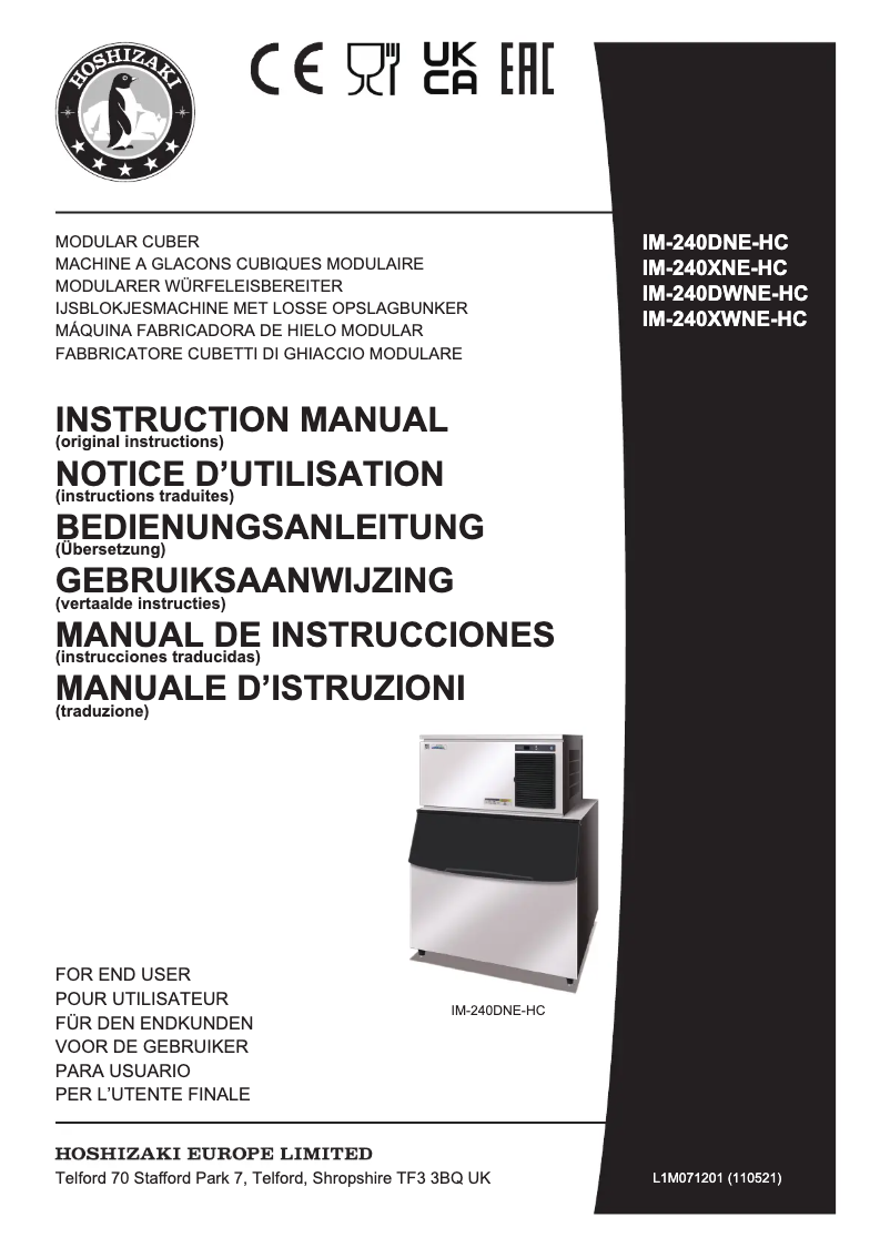 First page image of the manual for IM-240DWNE-HC