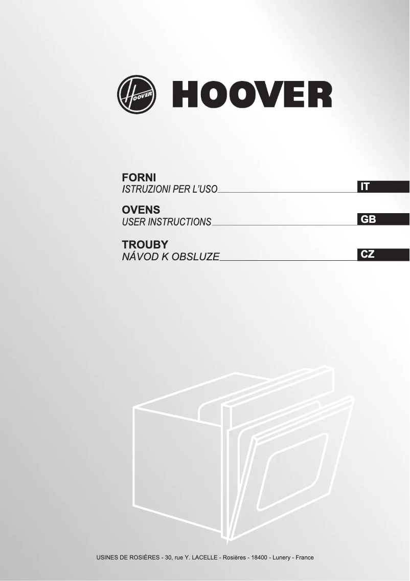 Page 1 of the manual User Manual Hoover HOV4050 BAV