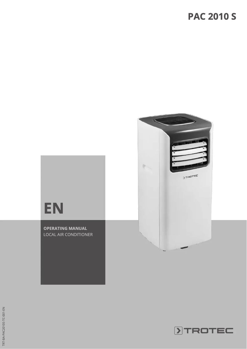 Page 1 of the manual User Manual Trotec PAC 2010 S