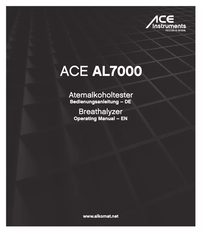 Page 1 of the manual User Manual ACE AL7000