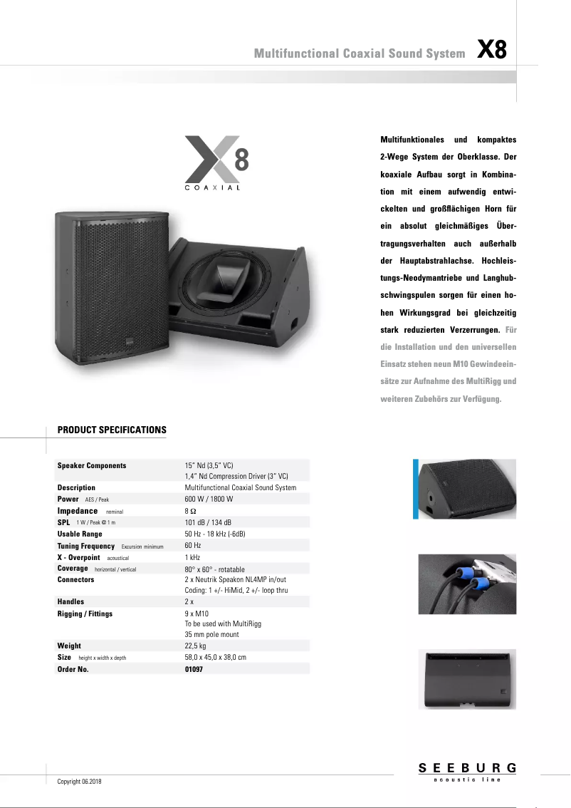 First page image of the manual for X8
