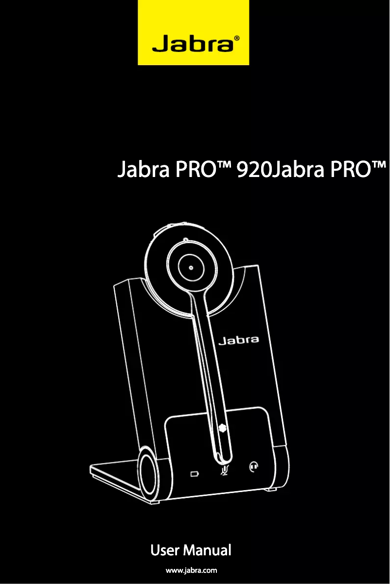 First page image of the manual for PRO 920 EMEA