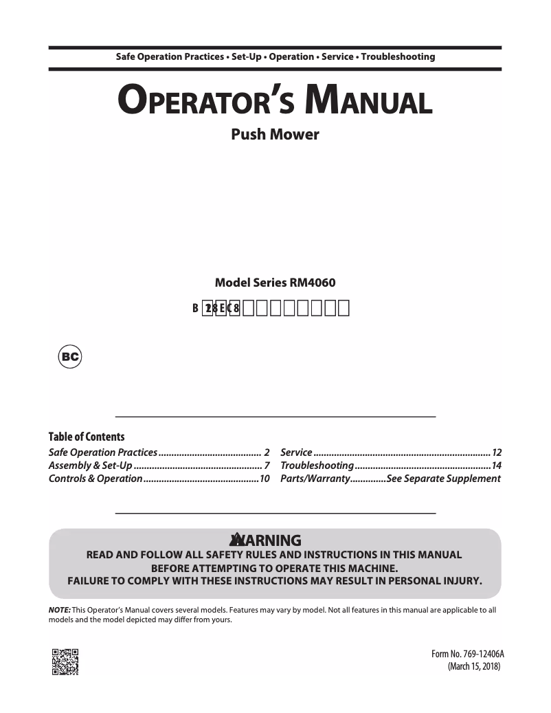 Page 1 de la notice Manuel utilisateur Remington RM4060
