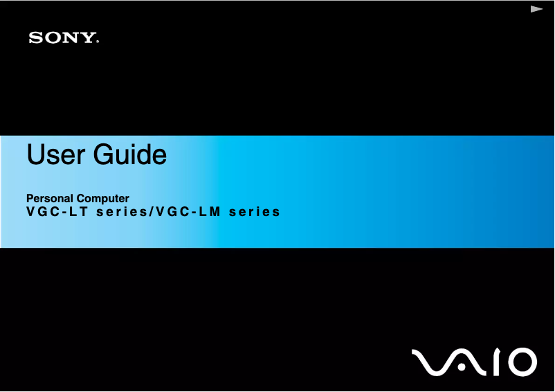 First page image of the manual for Vaio VGC-LT1SR