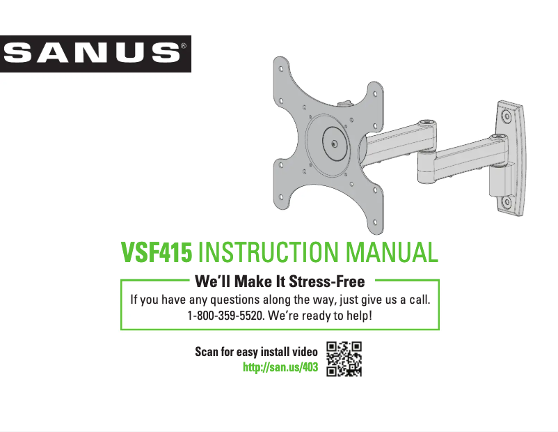 Page 1 of the manual User Manual Sanus VSF415