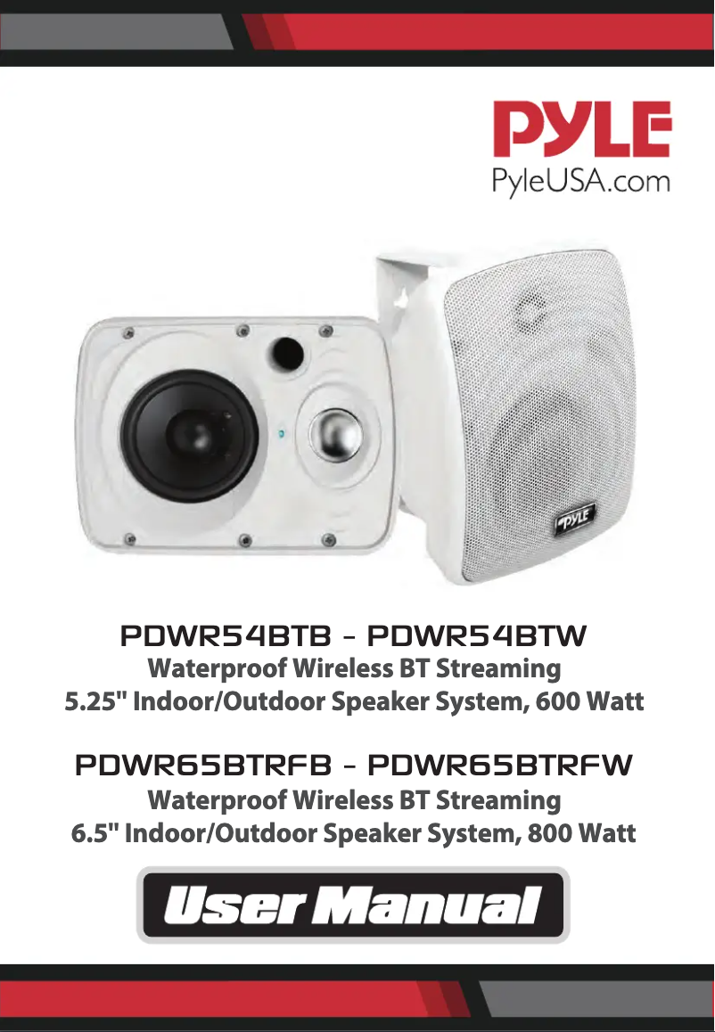 Page 1 of the manual User Manual Pyle PDWR64BTW