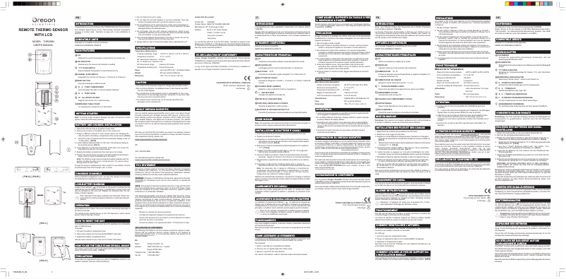 Page 1 of the manual User Manual Oregon Scientific THR238N
