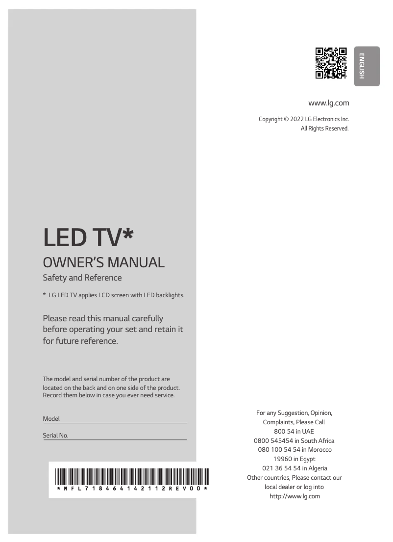 First page image of the manual for 86NANO796QA