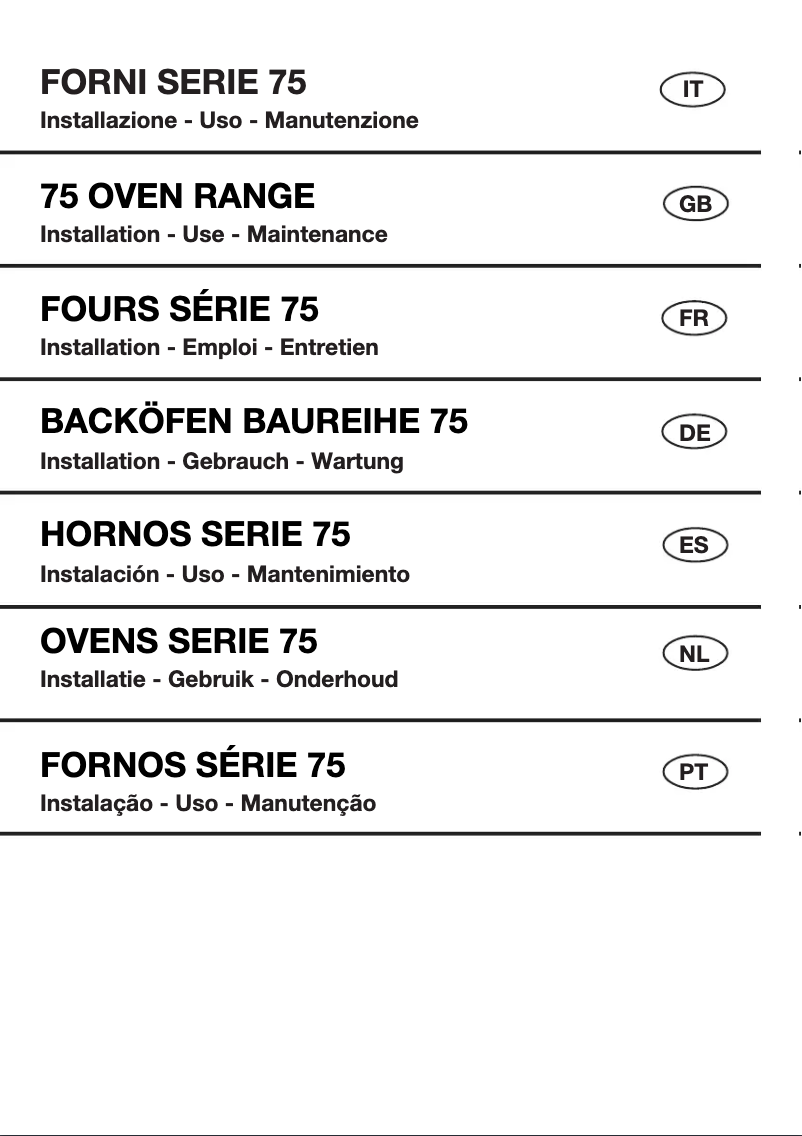 Page 1 of the manual User Manual Fulgor Milano FUO 7509 MT MBK