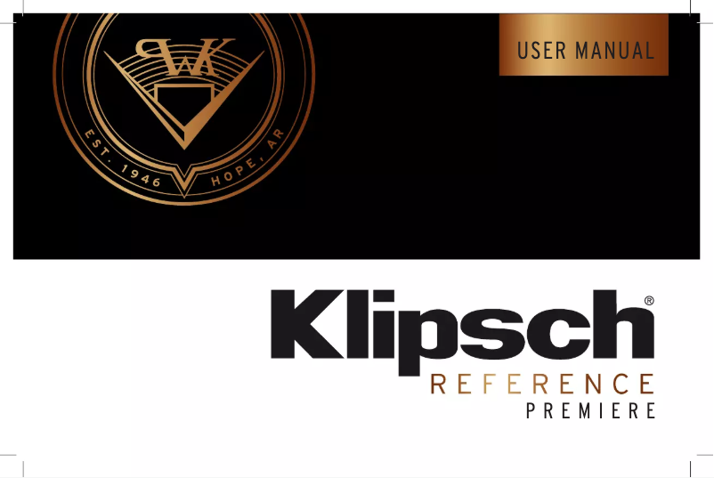 Page 1 of the manual User Manual Klipsch Reference Premiere RP-8000F