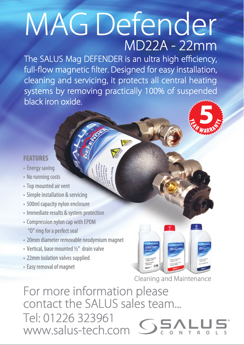 Page 1 of the manual Technical Sheet Salus MD22A