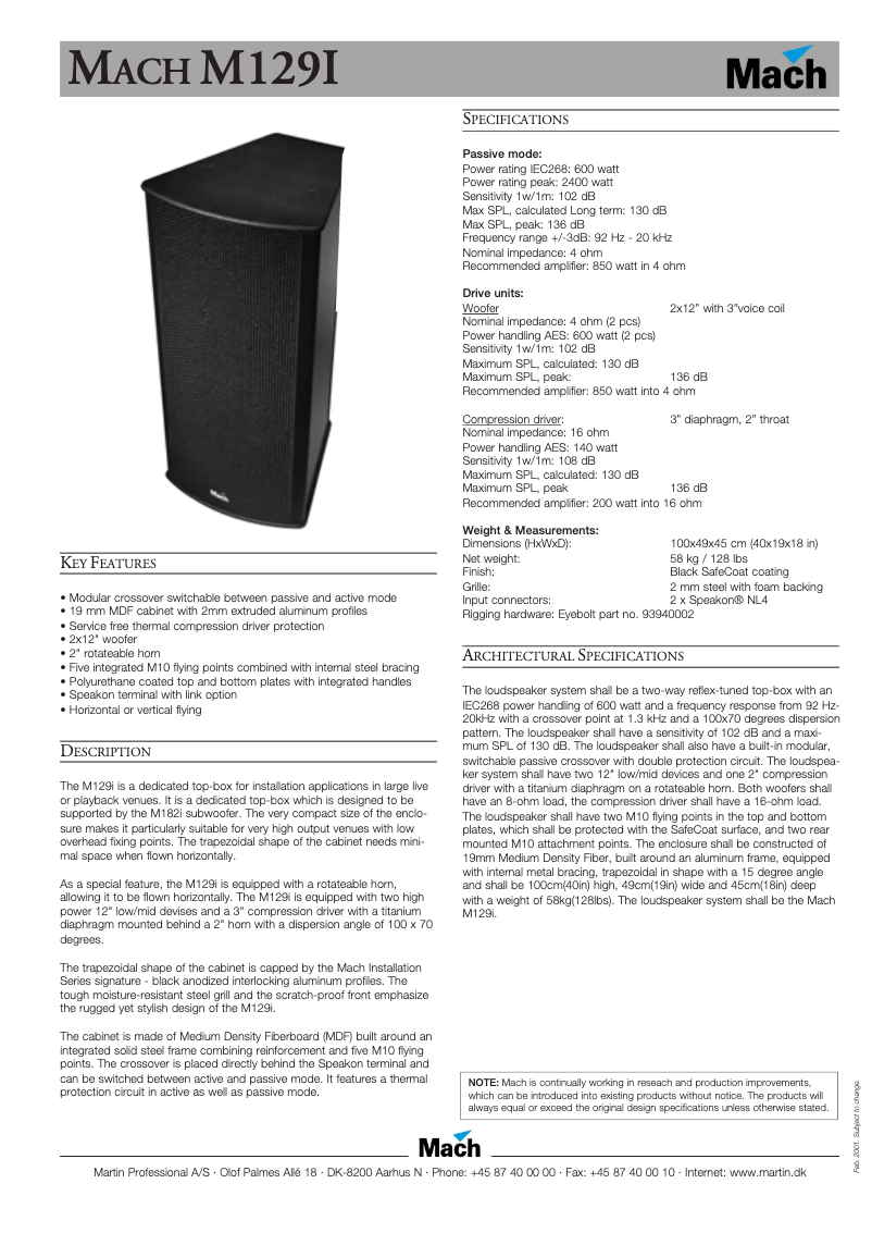 First page image of the manual for M129i
