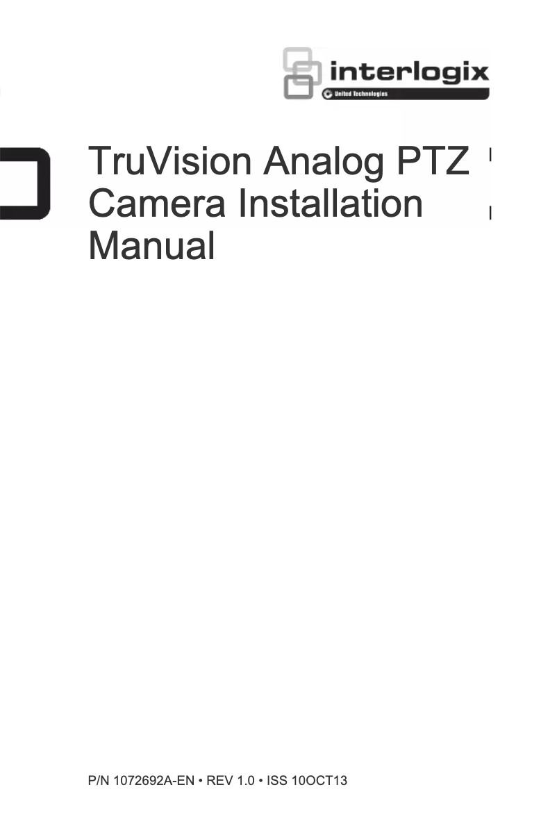 Page 1 of the manual User Manual Interlogix TruVision TVP-4105