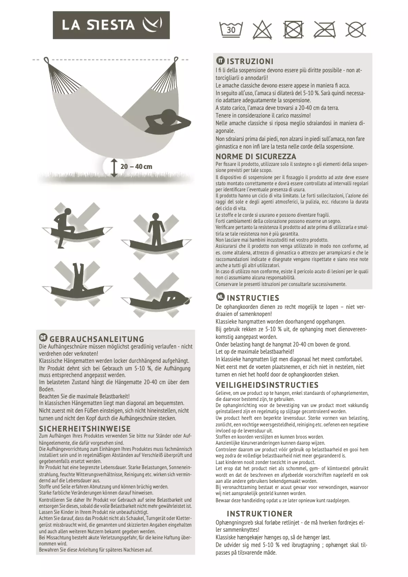 Page 1 of the manual User Manual La Siesta AVENTURA