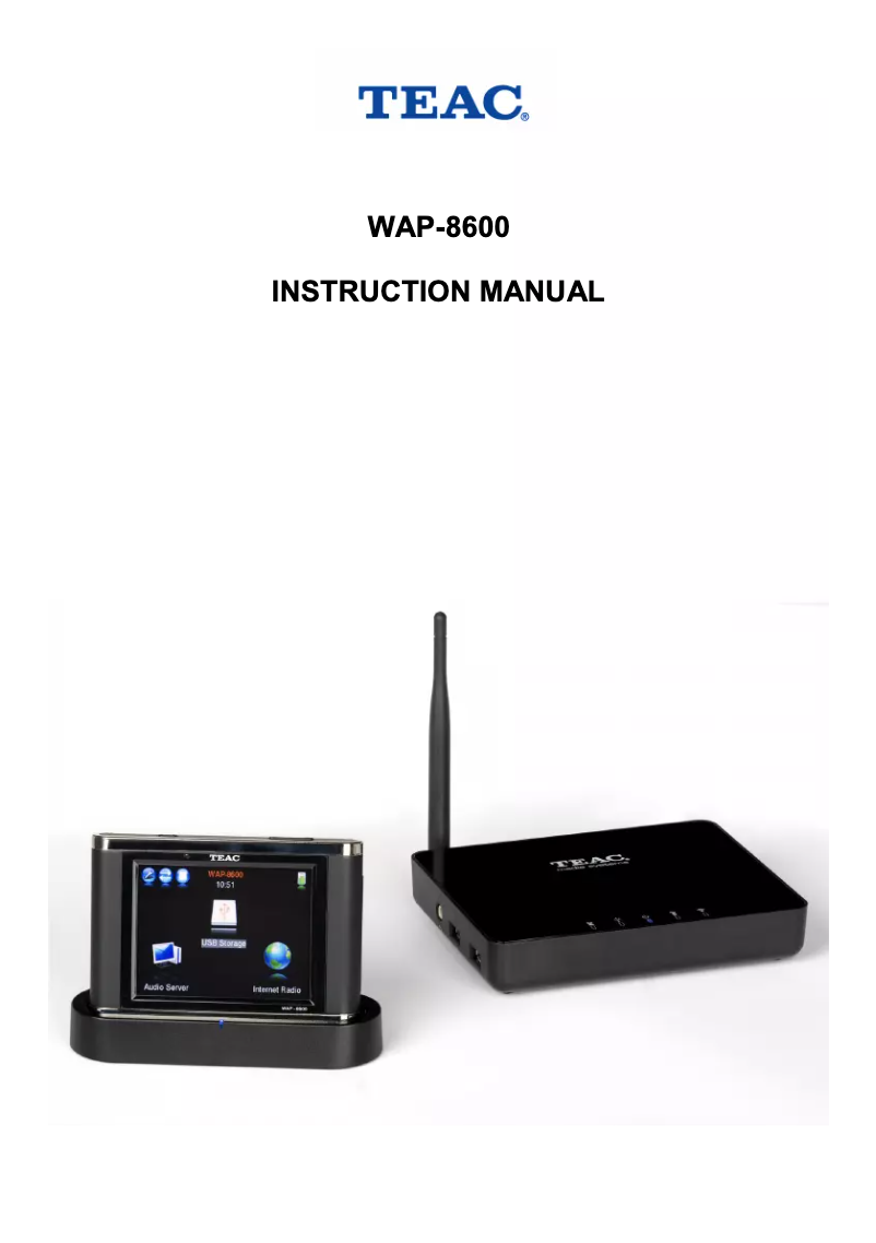 Page 1 of the manual User Manual Teac WAP-8600