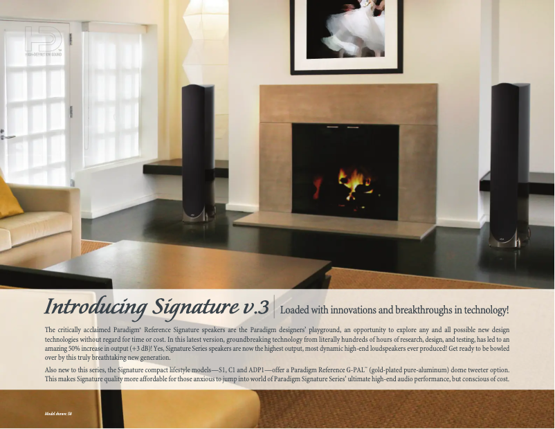 Page 1 of the manual Technical Sheet Paradigm Signature S1