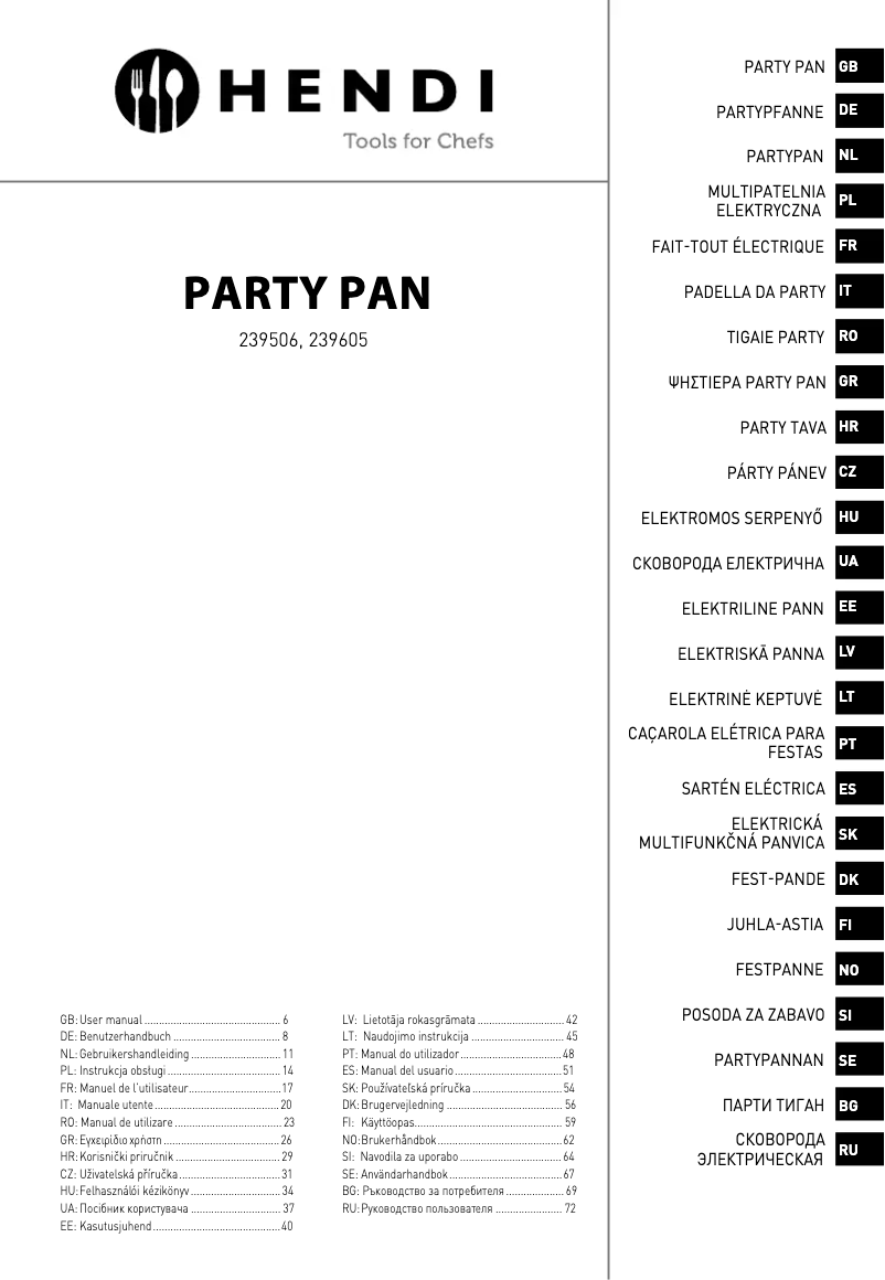 Page 1 of the manual User Manual Hendi 239506
