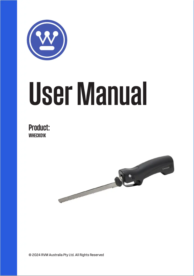 First page image of the manual for WHECK01K