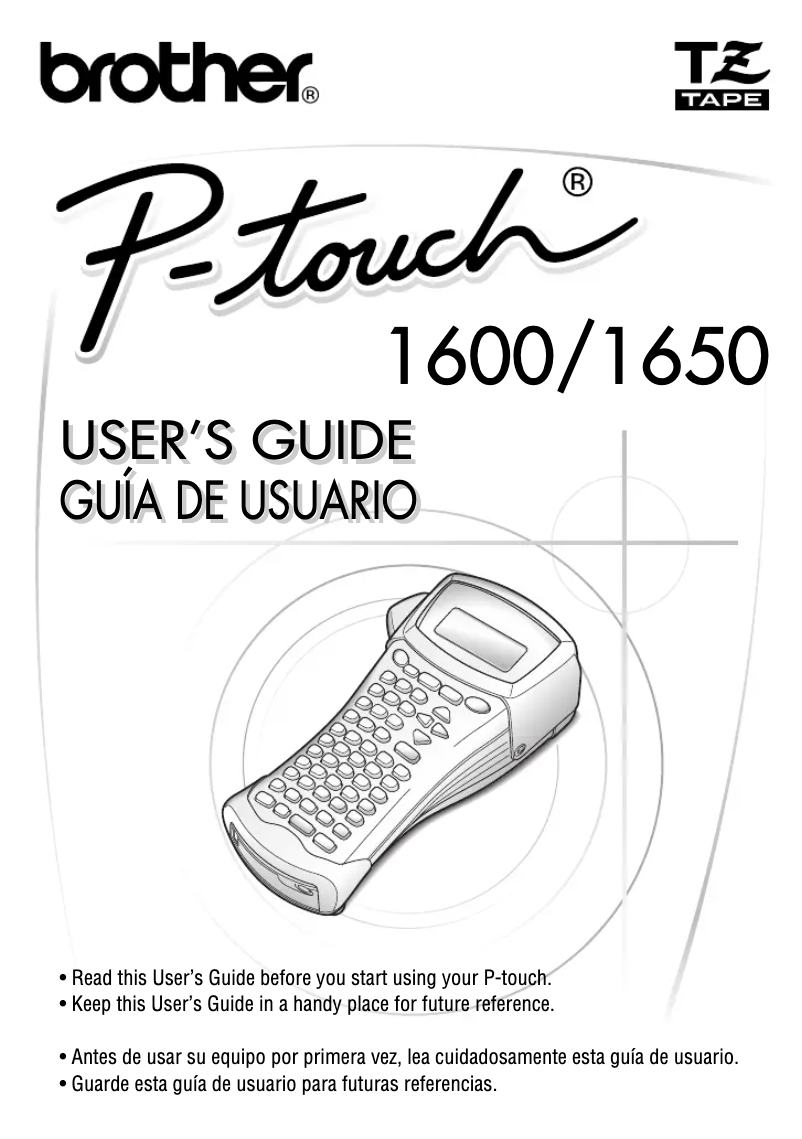 Page 1 of the manual User Manual Brother P-Touch 1600