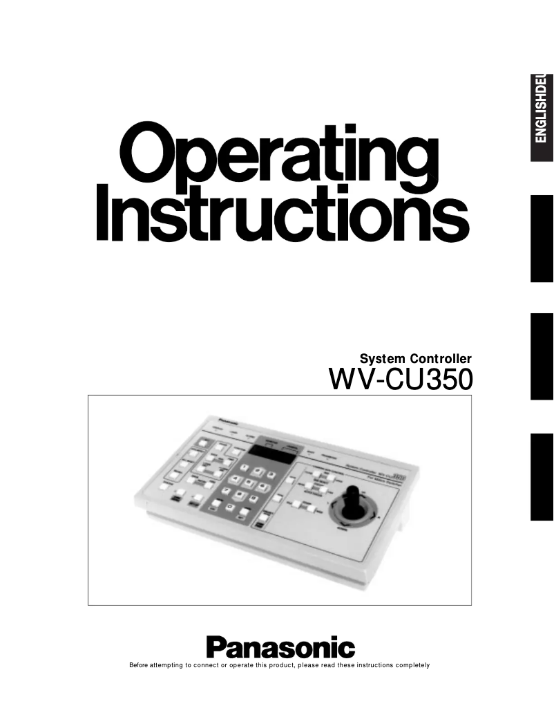First page image of the manual for WV-CU350