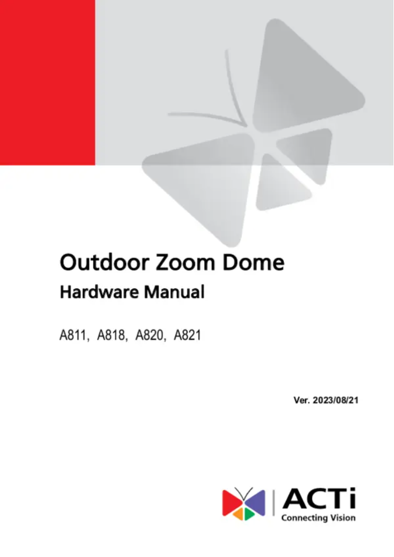 First page image of the manual for A820