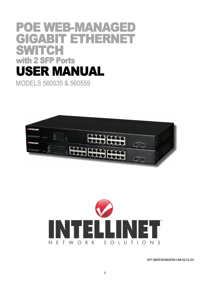 Page 1 of the manual User Manual Intellinet 560535