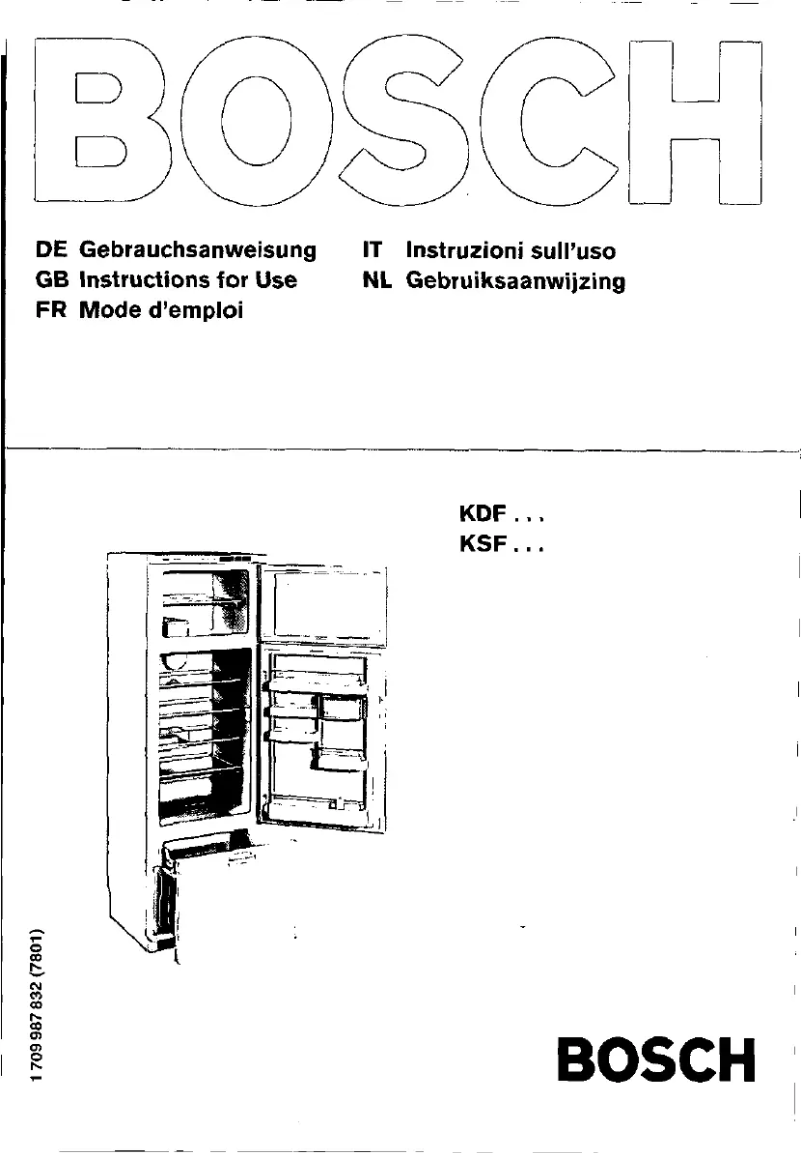 Page 1 of the manual User Manual Bosch KSF3200