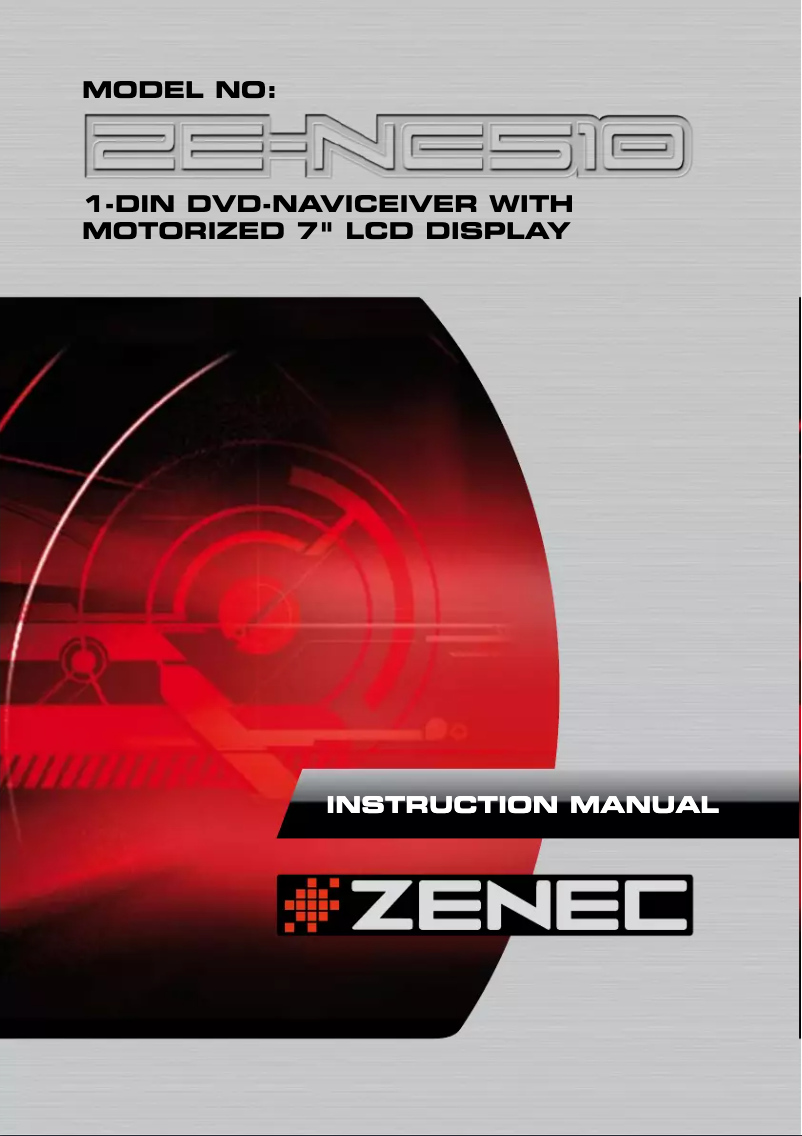 Page 1 of the manual User Manual Zenec ZE-NC510