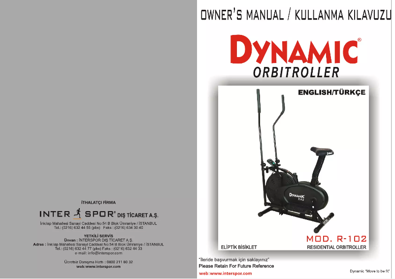 Page 1 of the manual User Manual Dynamic R-102