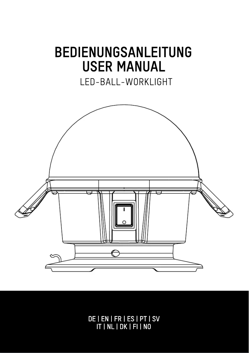 Page 1 of the manual User Manual Ansmann LED-BALL-WORKLIGHT