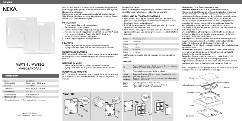 First page image of the manual for MWTE-2