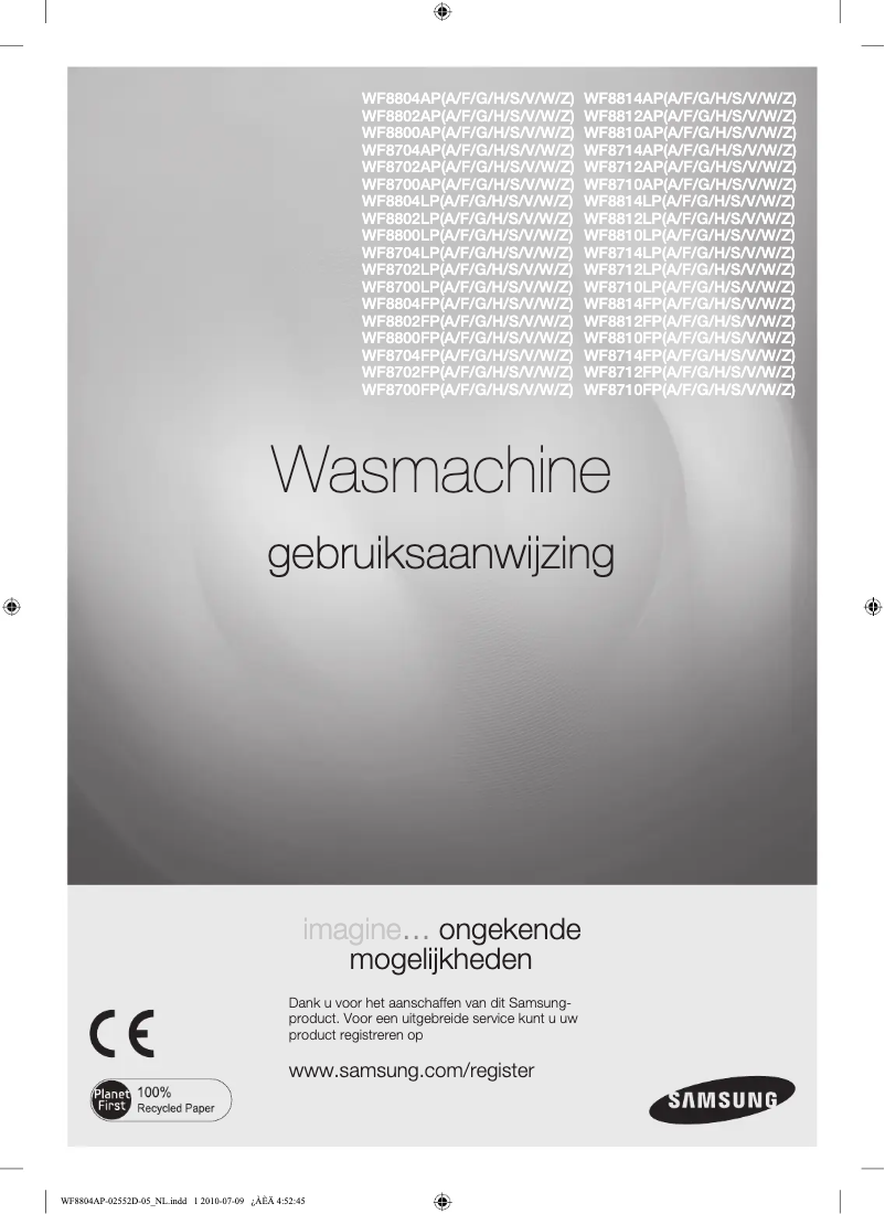 First page image of the manual for WF8800AP